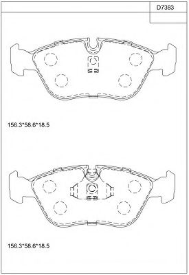 Комплект тормозных колодок, дисковый тормоз ASIMCO KD7383