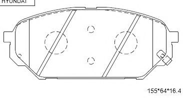 Комплект тормозных колодок, дисковый тормоз ASIMCO KD9732