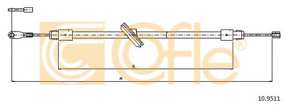 Трос, стояночная тормозная система COFLE 10.9511