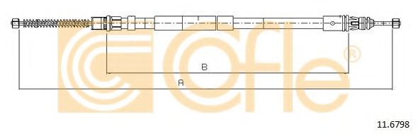 Трос, стояночная тормозная система COFLE 11.6798