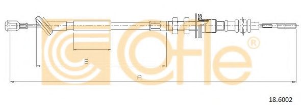 Трос, управление сцеплением COFLE 18.6002