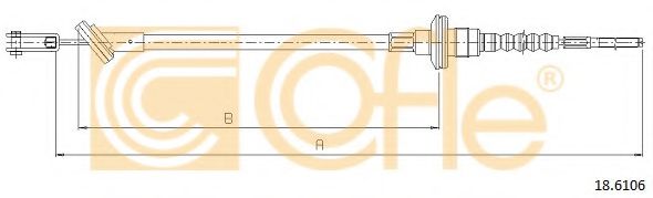 Трос, управление сцеплением COFLE 186106
