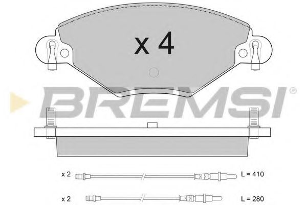 Комплект тормозных колодок, дисковый тормоз BREMSI BP2939