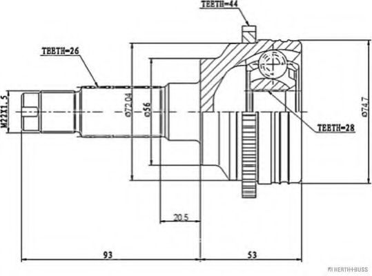 Шарнирный комплект, приводной вал HERTH+BUSS JAKOPARTS J2823130