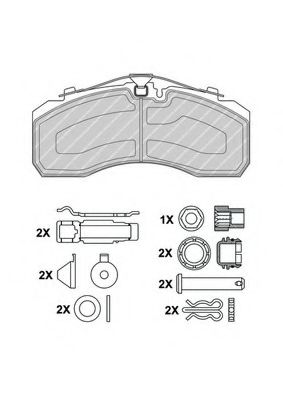 Комплект тормозных колодок, дисковый тормоз FERODO FCV4344PTS