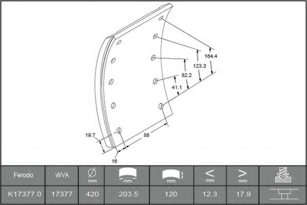 Комплект тормозных башмаков, барабанные тормоза FERODO K17377.0TG