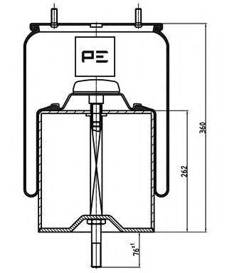 Кожух пневматической рессоры PE Automotive 084.026-72A
