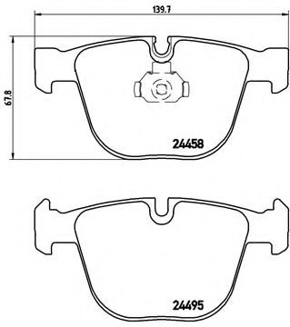 Комплект тормозных колодок, дисковый тормоз BREMBO P 06 050