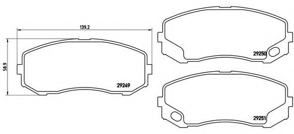 Комплект тормозных колодок, дисковый тормоз BREMBO P 54 043
