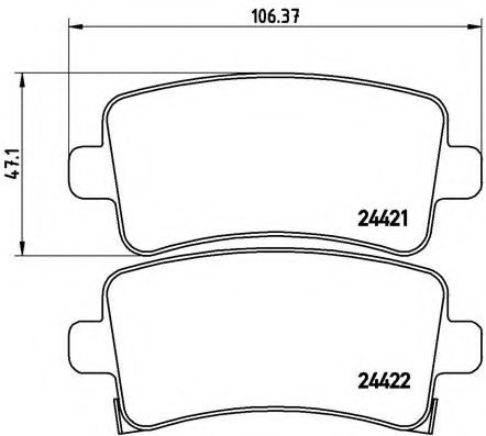 Комплект тормозных колодок, дисковый тормоз BREMBO P 59 060