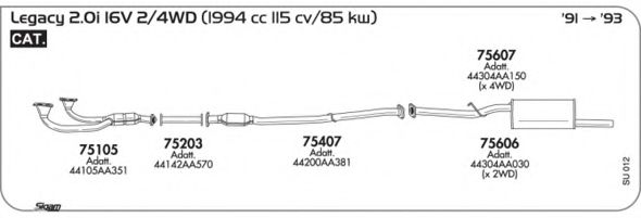 Система выпуска ОГ AKS DASIS SGSU012