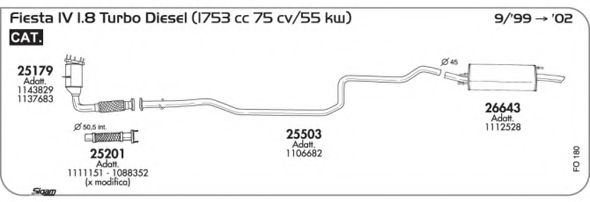 Система выпуска ОГ AKS DASIS SGFO180