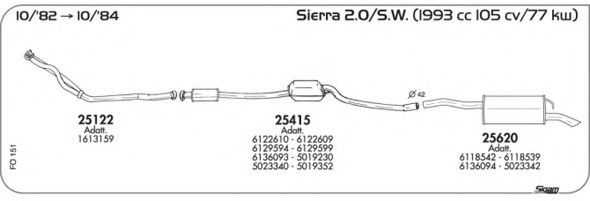 Система выпуска ОГ AKS DASIS SGFO151