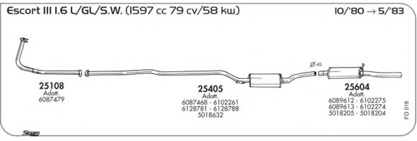 Система выпуска ОГ AKS DASIS SGFO018