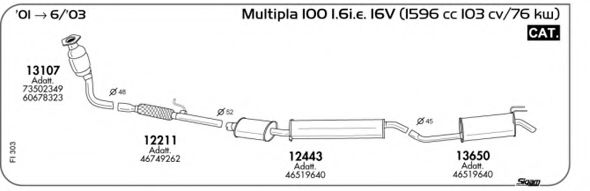 Система выпуска ОГ AKS DASIS SGFI303