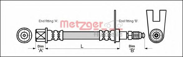 Тормозной шланг METZGER 4111159