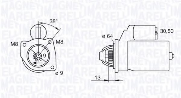 Стартер MAGNETI MARELLI 063101021010