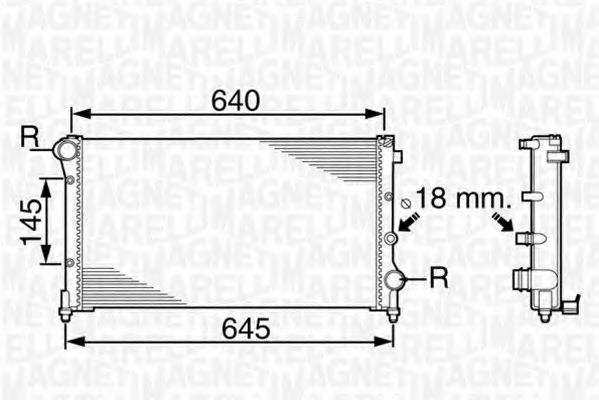 Радиатор, охлаждение двигателя MAGNETI MARELLI 350213382000