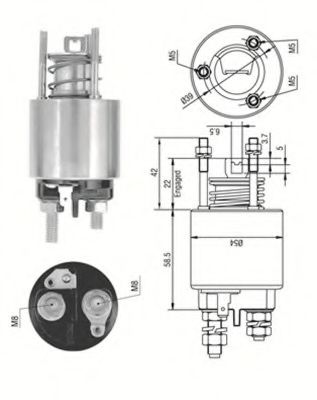Тяговое реле, стартер MAGNETI MARELLI 940113050484