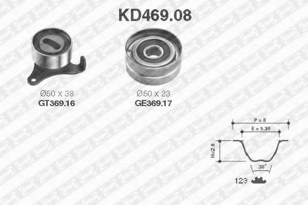 Комплект ремня ГРМ SNR KD469.08