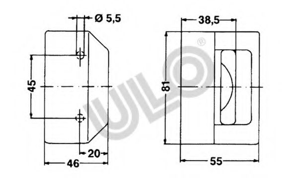 Фонарь освещения номерного знака ULO 366001