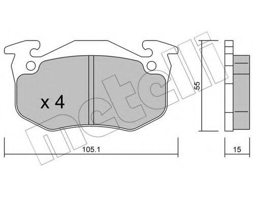 Комплект тормозных колодок, дисковый тормоз METELLI 22-0036-5