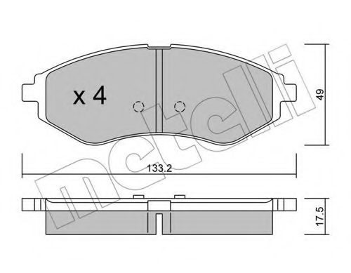 Комплект тормозных колодок, дисковый тормоз METELLI 22-0508-0