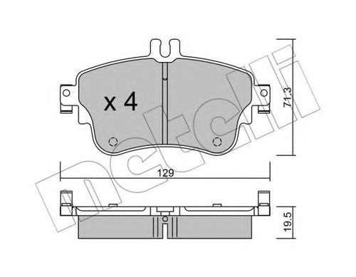 Комплект тормозных колодок, дисковый тормоз METELLI 22-0964-0