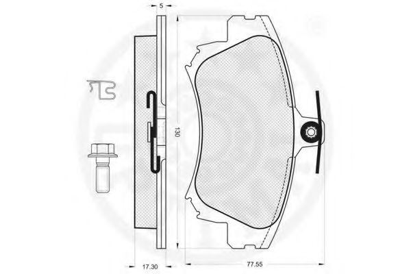 Комплект тормозных колодок, дисковый тормоз OPTIMAL 21983