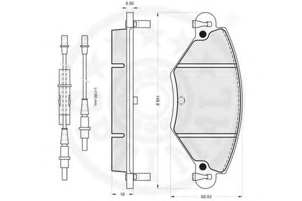 Комплект тормозных колодок, дисковый тормоз OPTIMAL 23277