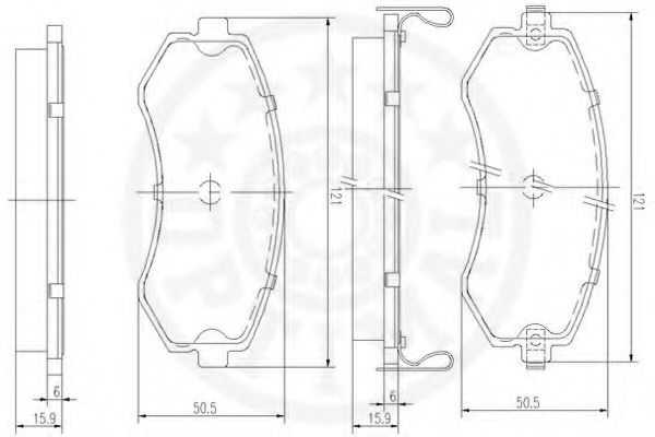 Комплект тормозных колодок, дисковый тормоз OPTIMAL 9634