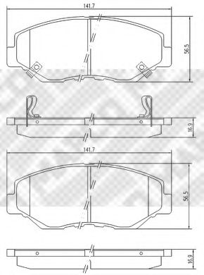 Комплект тормозных колодок, дисковый тормоз MAPCO 6733