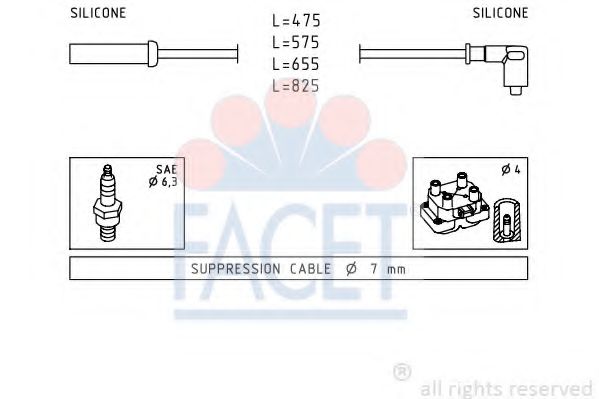 Комплект проводов зажигания FACET 4.8494