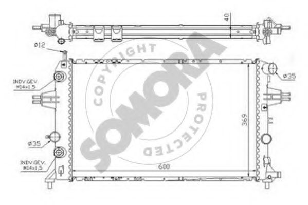 Радиатор, охлаждение двигателя SOMORA 211749