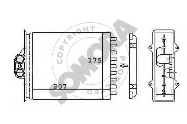 Теплообменник, отопление салона SOMORA 210450A