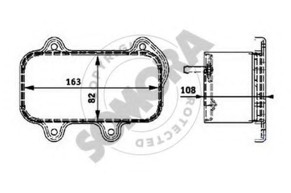 масляный радиатор, двигательное масло SOMORA 231065