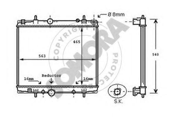 Радиатор, охлаждение двигателя SOMORA 085140C