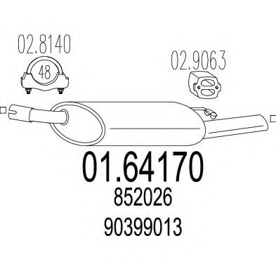 Глушитель выхлопных газов конечный MTS 01.64170