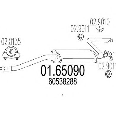 Глушитель выхлопных газов конечный MTS 01.65090