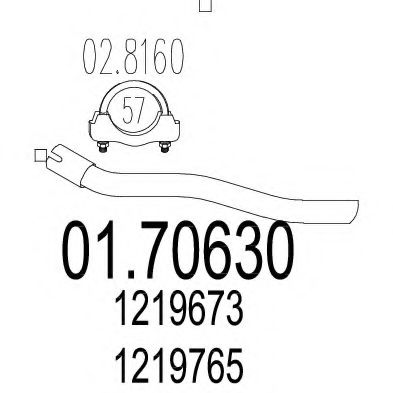 Труба выхлопного газа MTS 01.70630