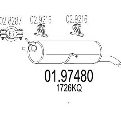 Глушитель выхлопных газов конечный ROSI 15955