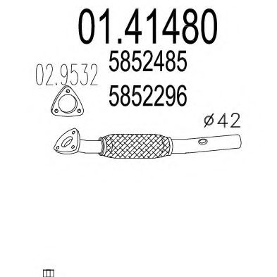 Труба выхлопного газа MTS 01.41480