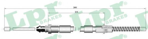 Трос, стояночная тормозная система LPR C0836B