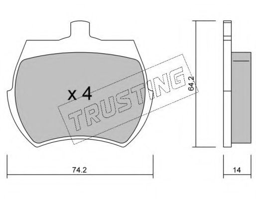Комплект тормозных колодок, дисковый тормоз TRUSTING 021.0