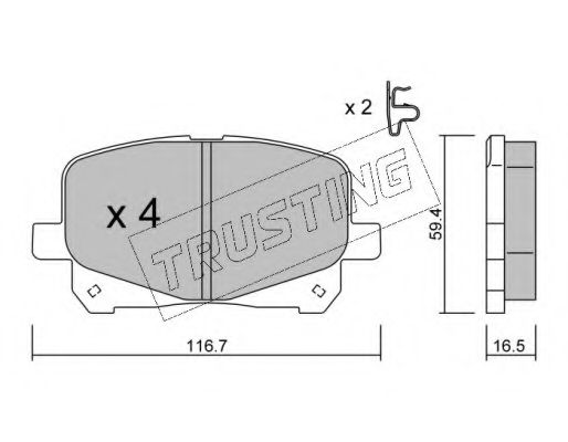 Комплект тормозных колодок, дисковый тормоз TRUSTING 459.0