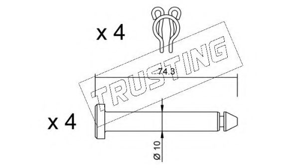 Комплектующие, колодки дискового тормоза TRUSTING KIT.013