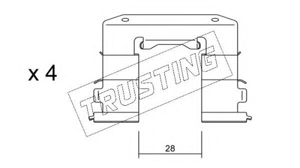 Комплектующие, колодки дискового тормоза TRUSTING KIT053