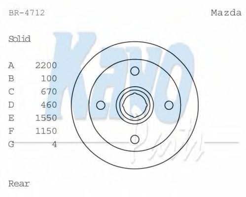 Тормозной диск KAVO PARTS BR-4712