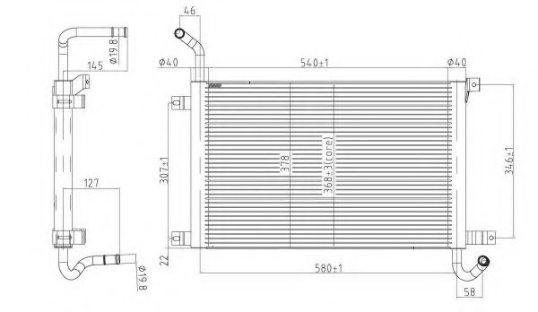 Радиатор, охлаждение двигателя NRF 50144
