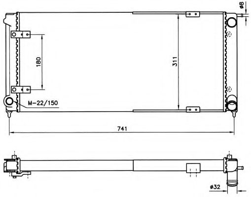 Радиатор, охлаждение двигателя NRF 58712